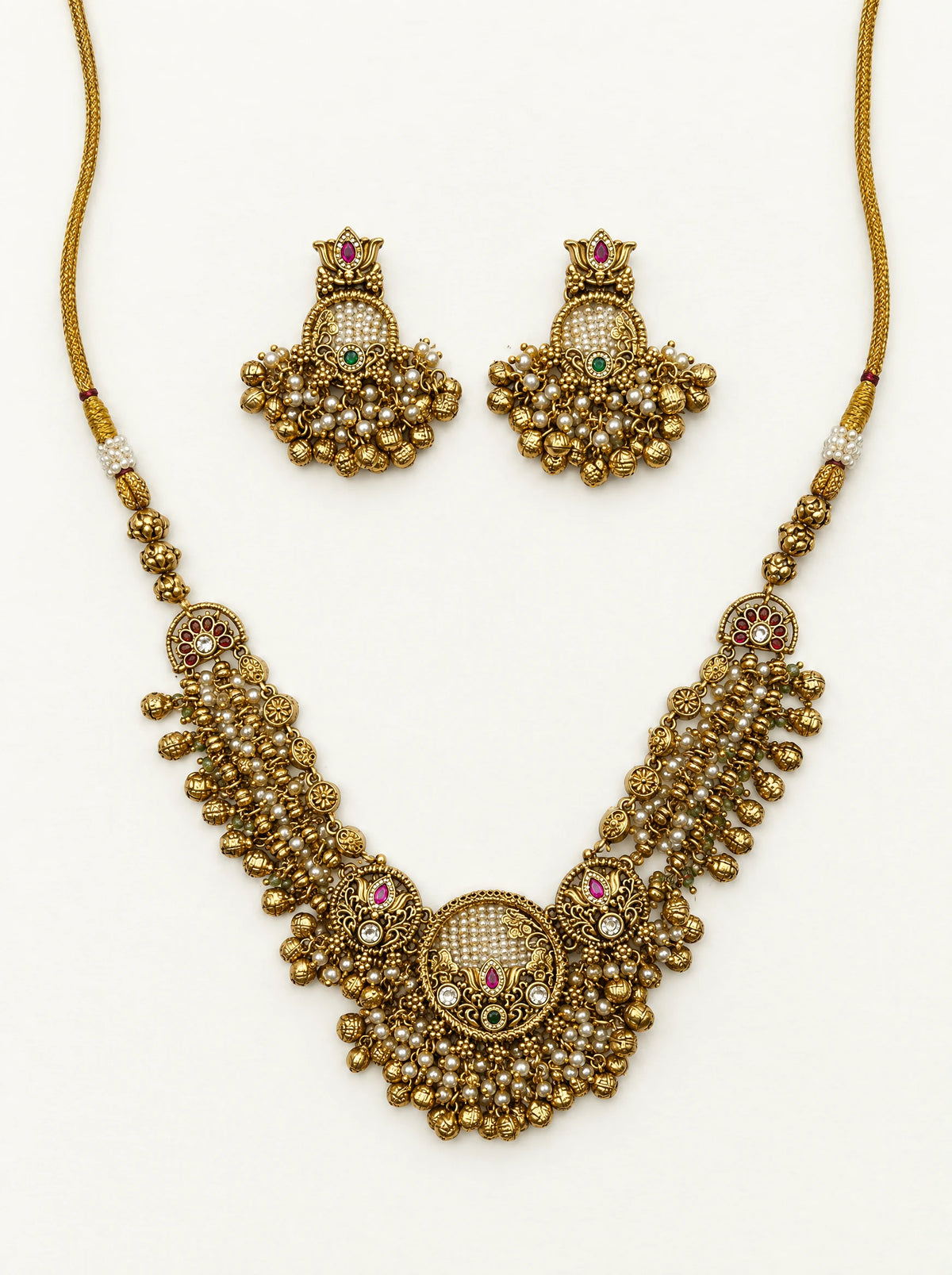 Antique Floral Pearl Necklace