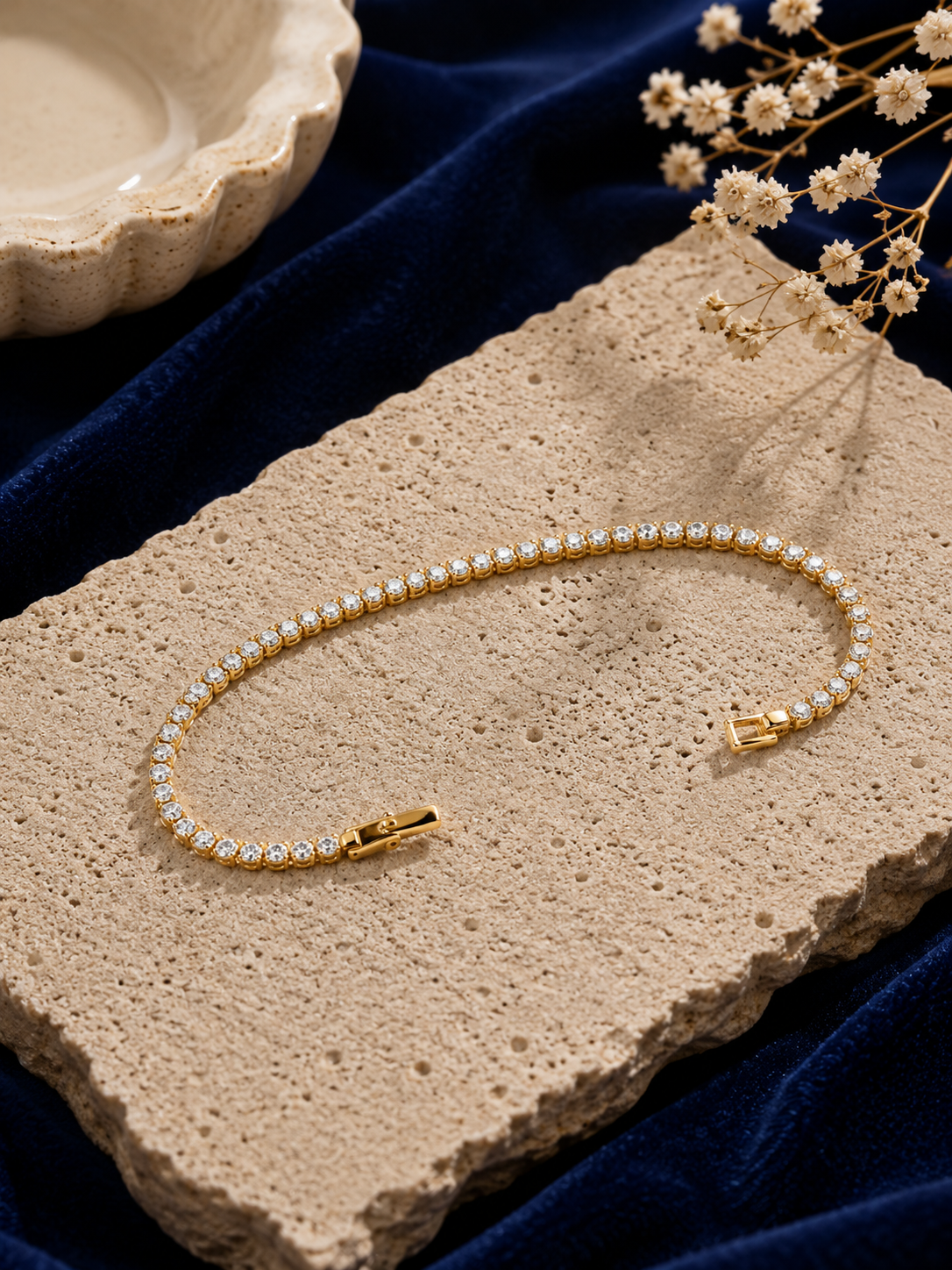 Brilliant Pavé Gold Tennis Bracelet