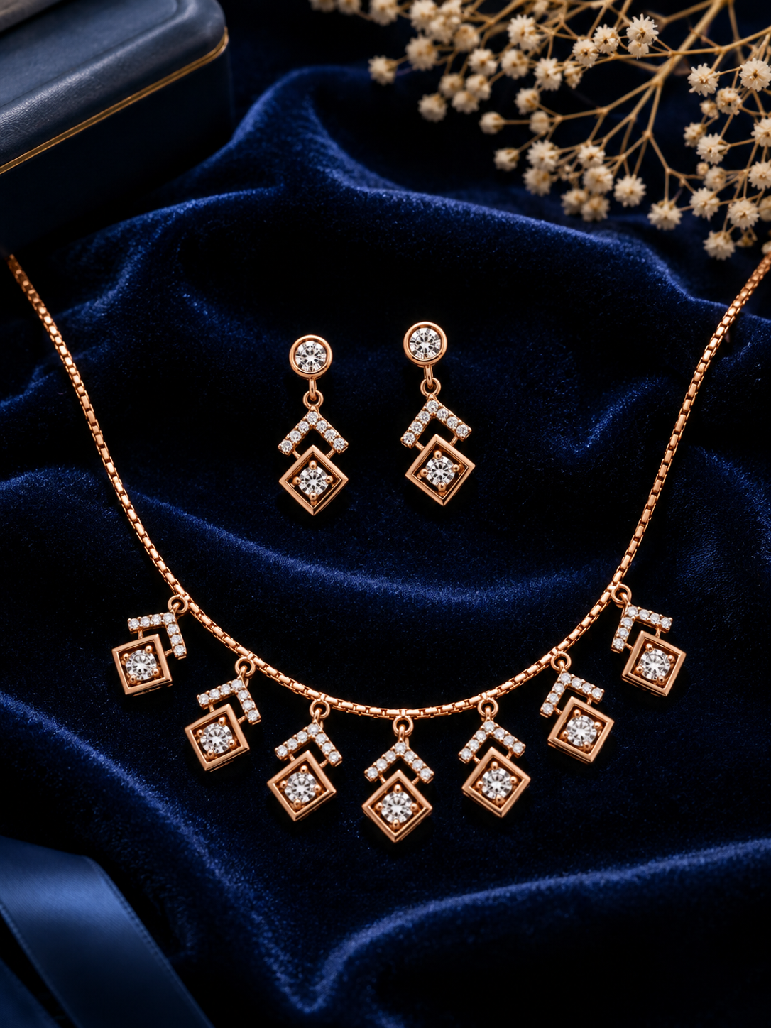 Rose Gold Geometric Jewelry Set