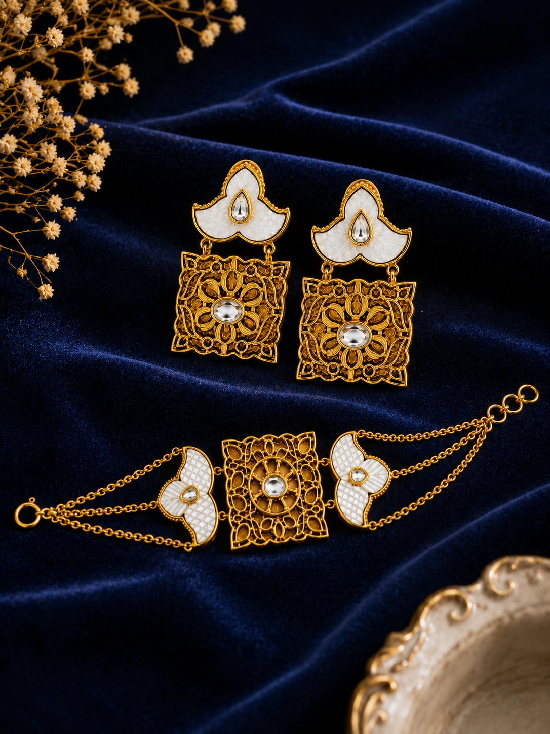 Ornate Gold Jewelry Set
