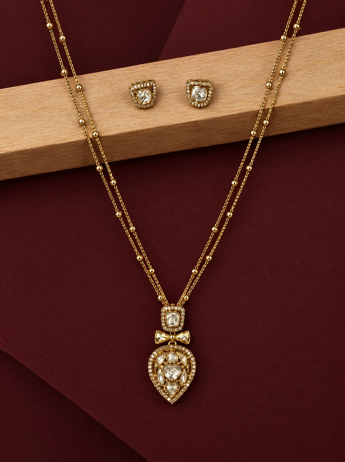 Crystal Teardrop Pendant Set