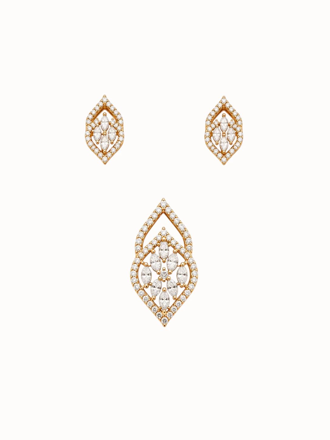 Elegant Gold Diamond Jewelry Set