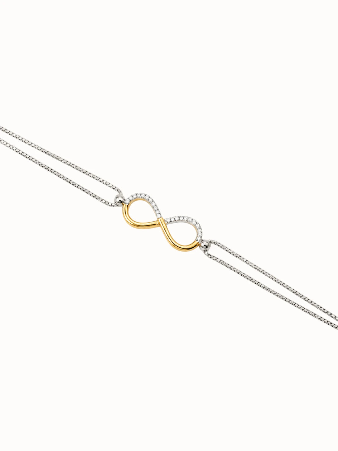 Two-Tone Infinity Loop Pendant Necklace
