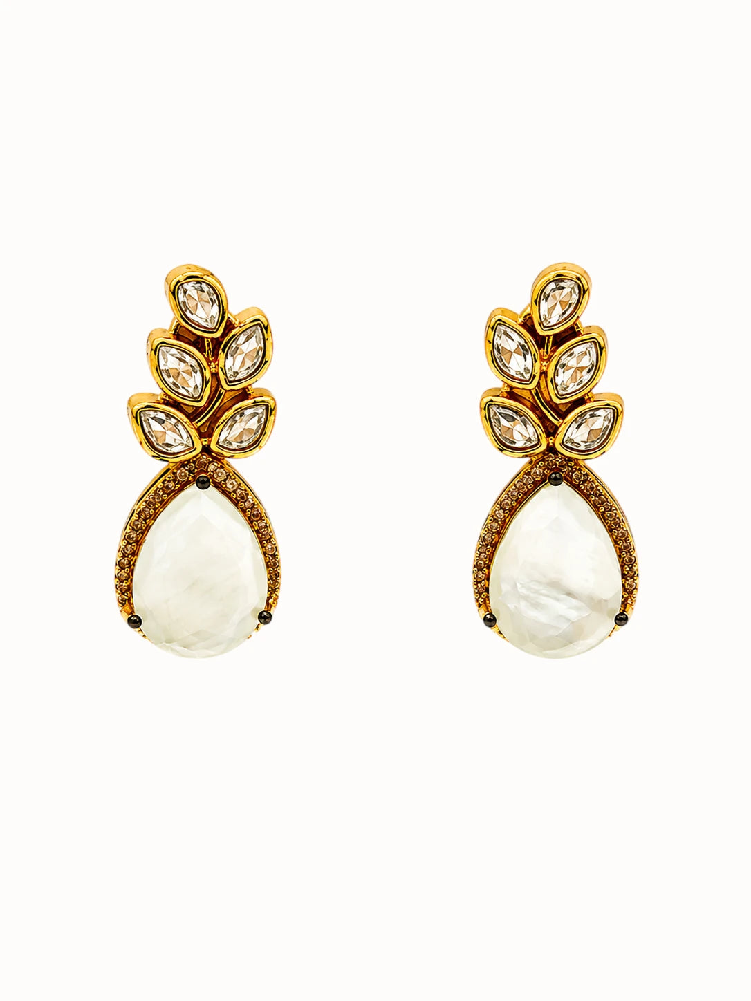 Gold Choker & Golden Leaf Mother-of-Pearl Jewelry Set