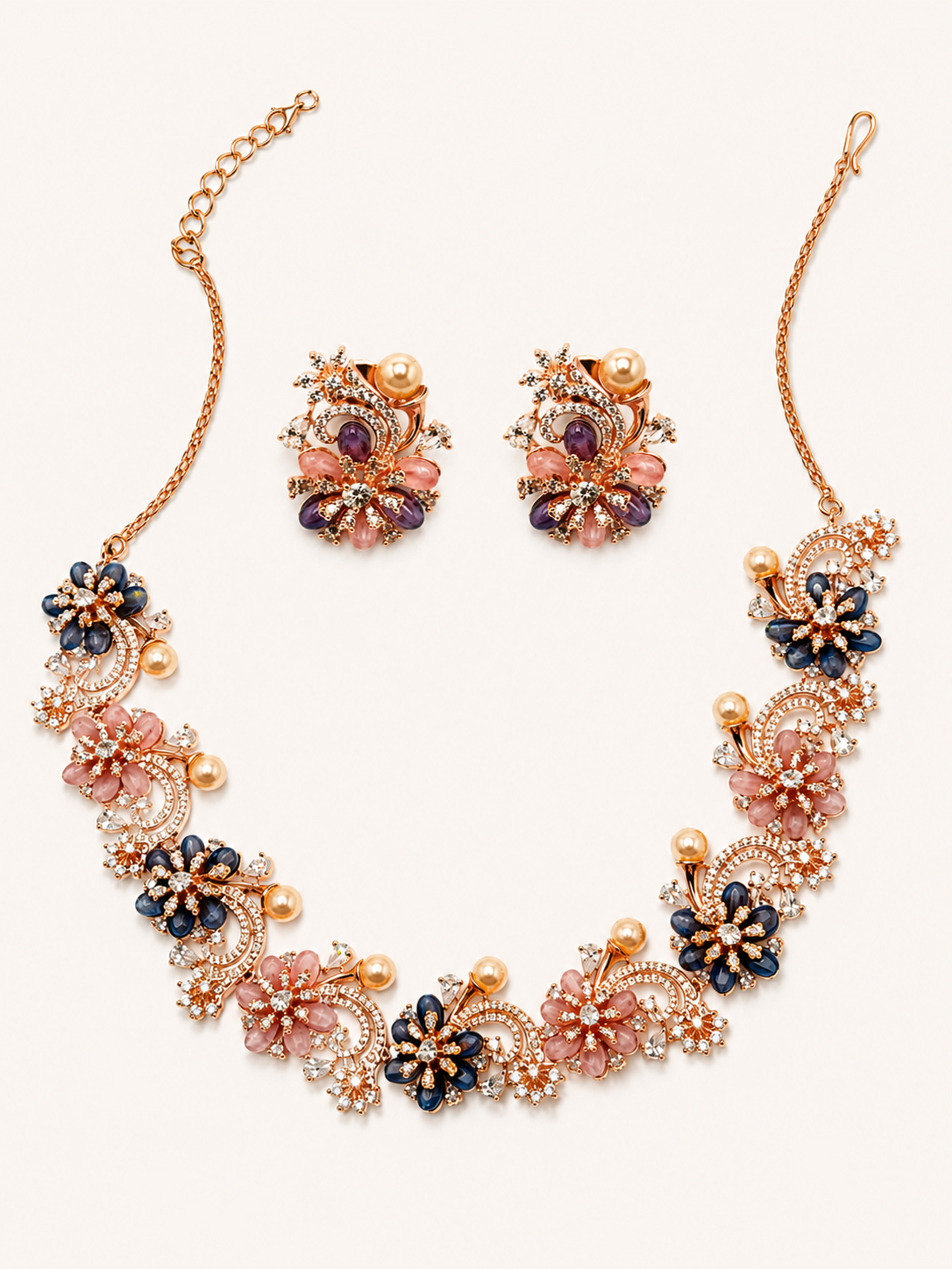 Midnight Bloom Floral Jewelry Set