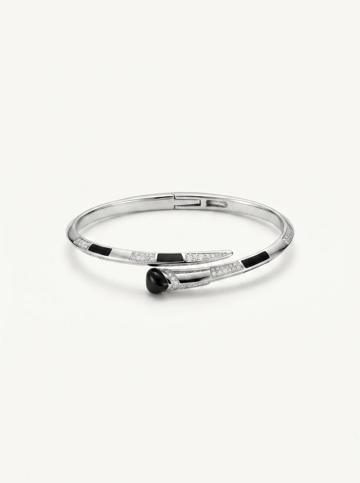 Black Accent Open Cuff Bracelet