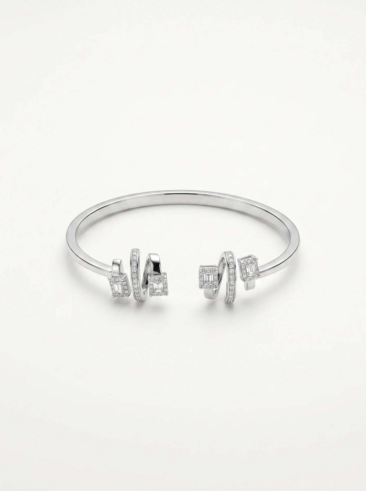 Linear Crystal Open Cuff Bracelet