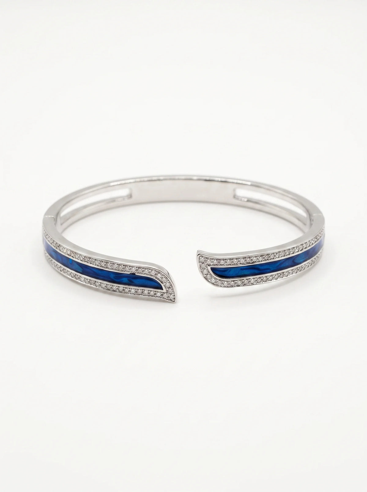 Blue Accent Pavé Cuff Bracelet