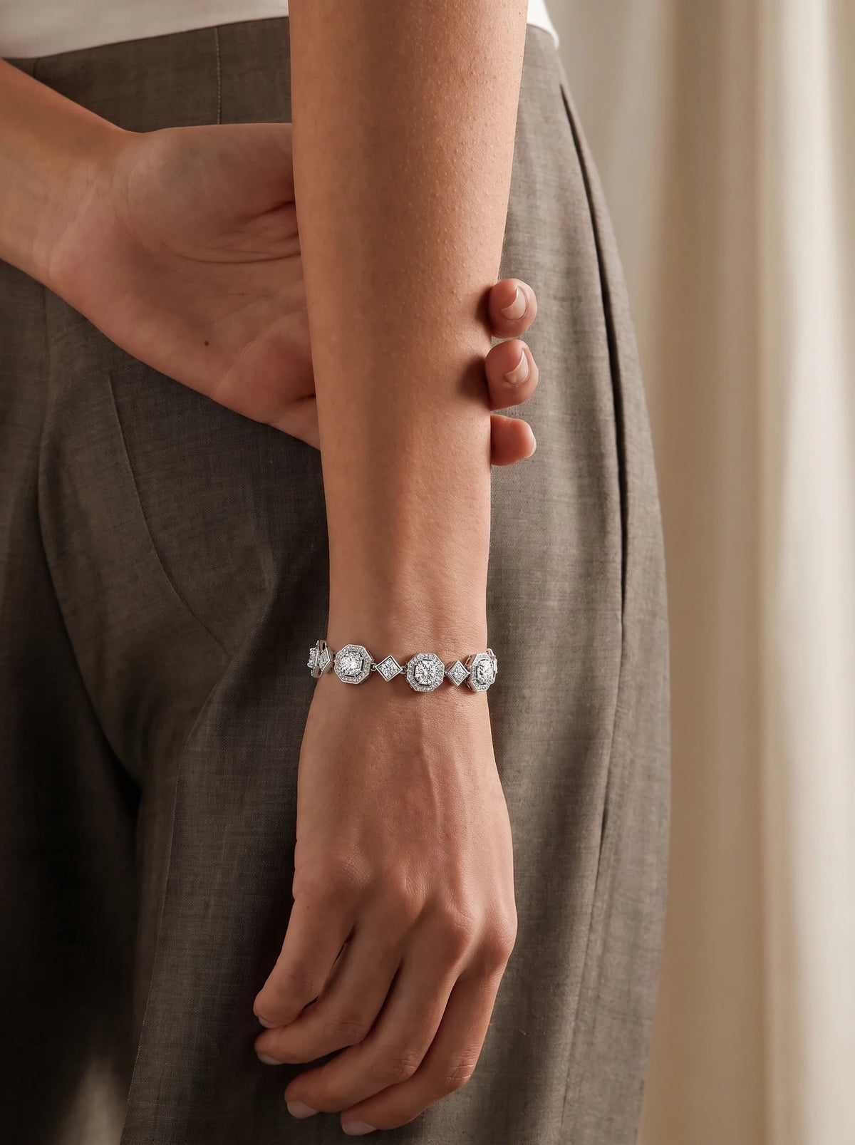 Pearl & Crystal Link Bracelet
