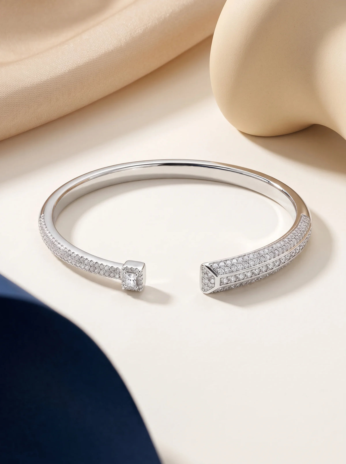 Crystal Tip Open Cuff Bracelet
