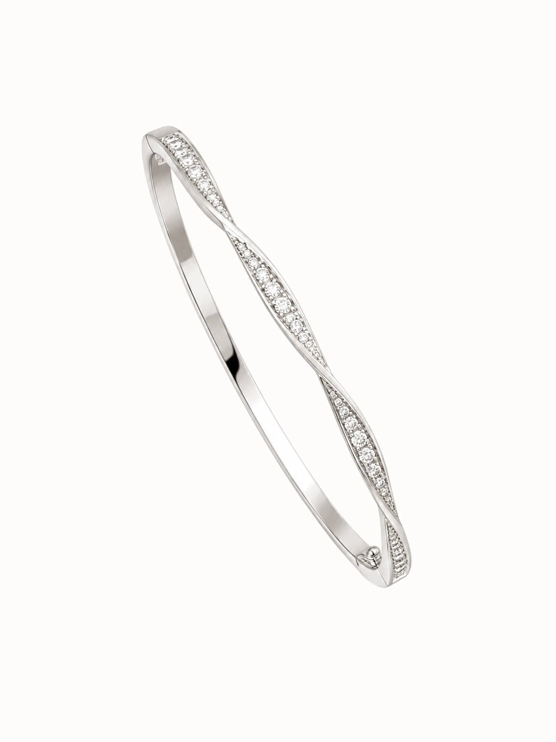 Silver Twist Pavé Bangle