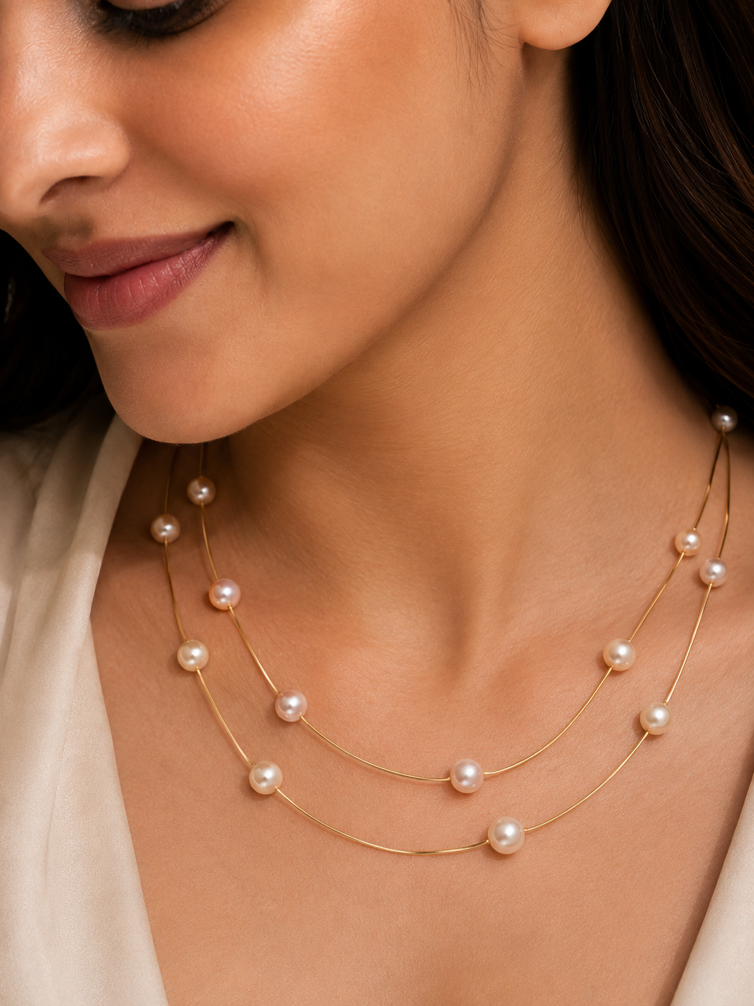Pearl Layered Double-Strand Necklace