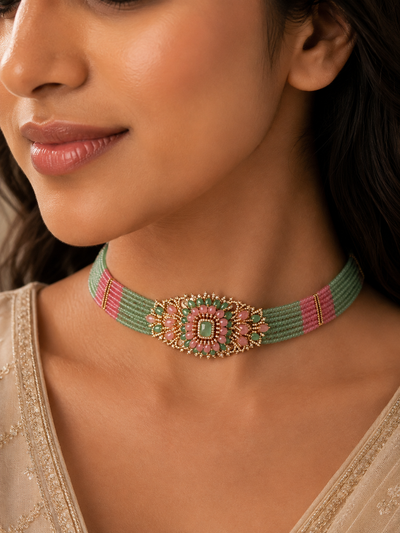 Floral Pearl & Gemstone Jewelry Set
