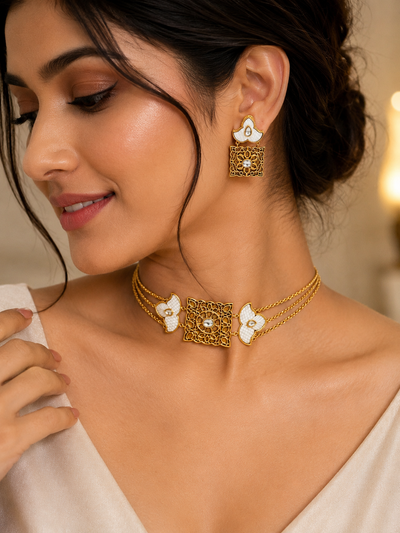 Ornate Gold Jewelry Set