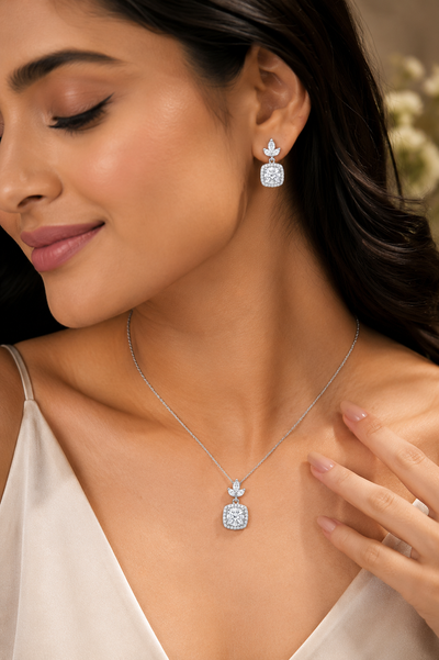 Crystal Fleur Pendant Set
