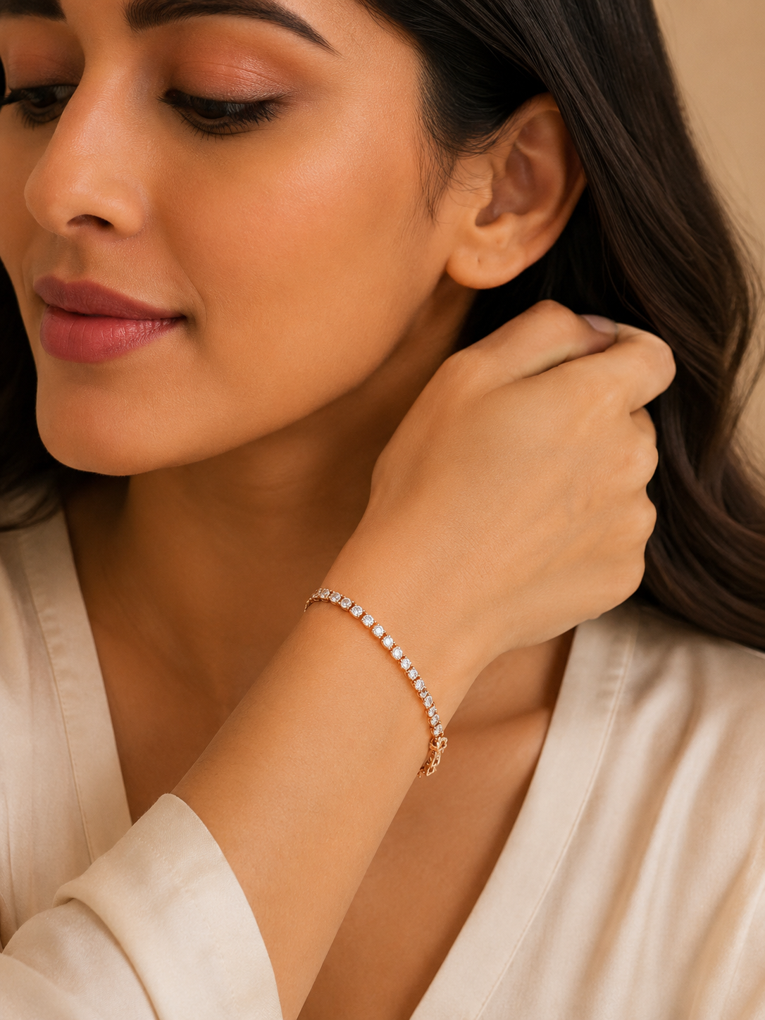 Rose Gold-Tone Tennis Bracelet