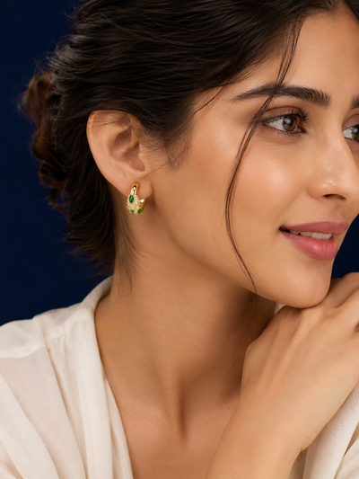Pavé Gold-Tone Panther Cuff Earrings