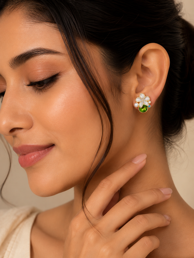 Verdant Bloom Pearl Jewelry Set