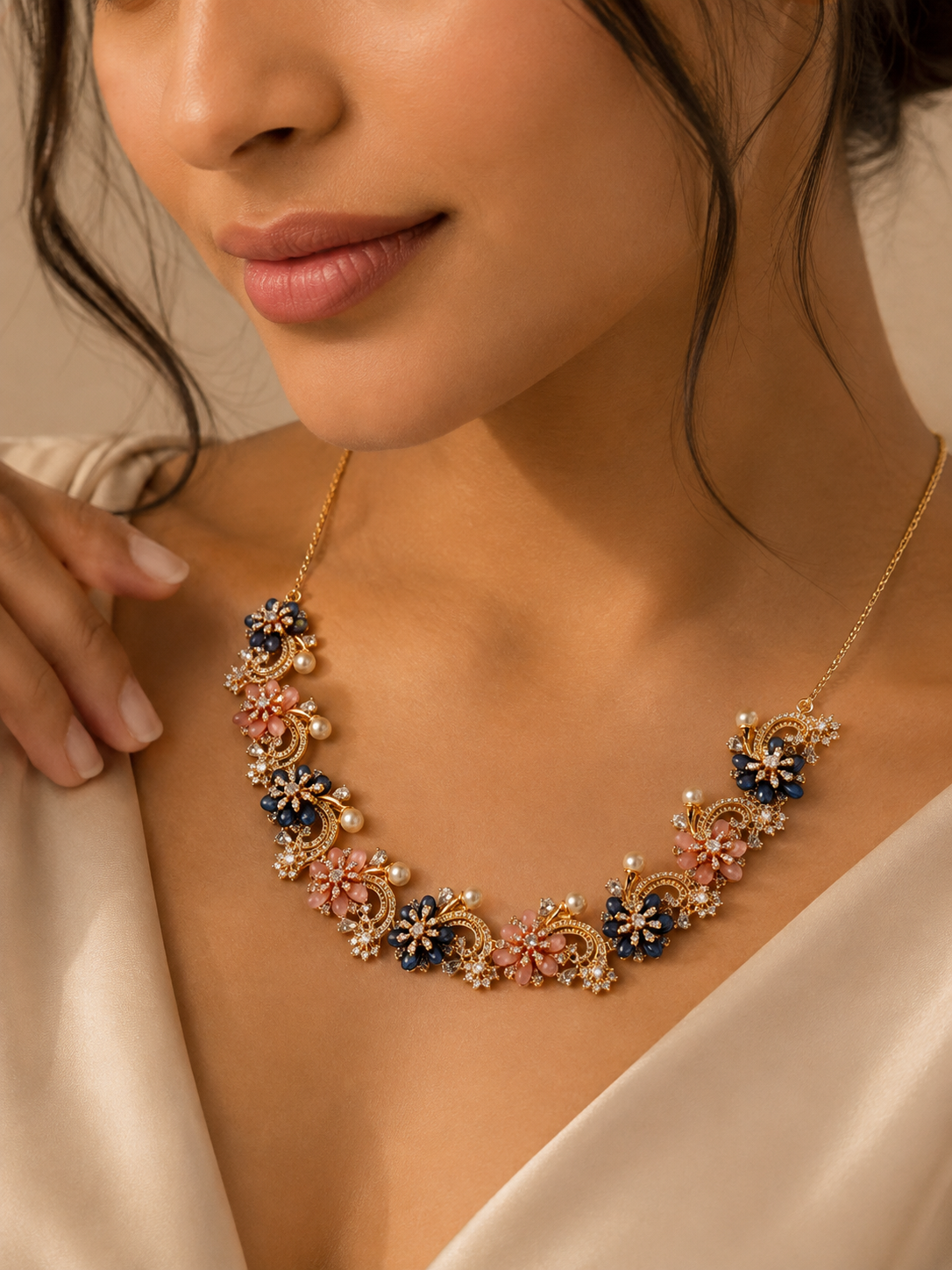 Midnight Bloom Floral Jewelry Set