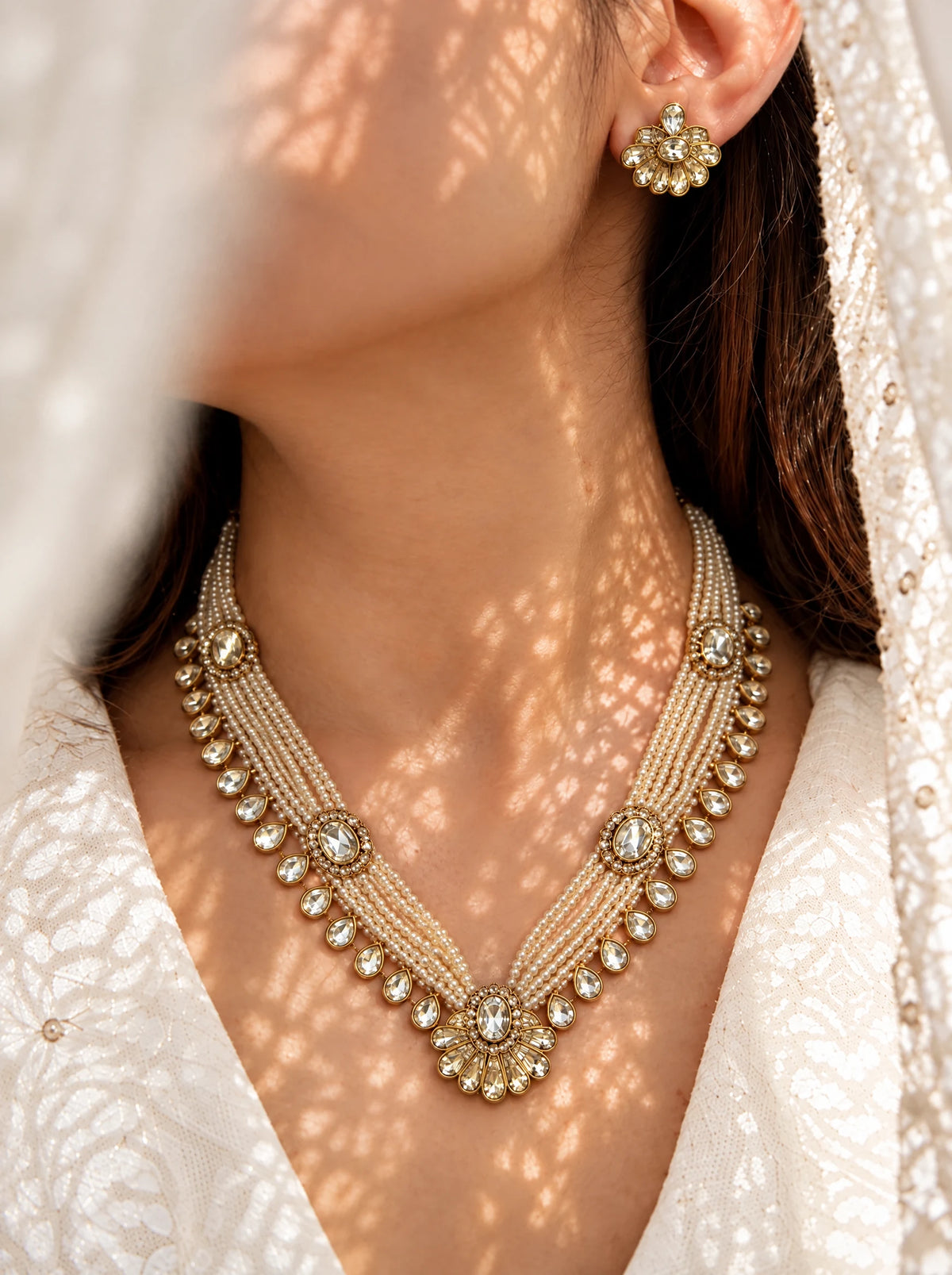 Pearl Floral Pendant Necklace