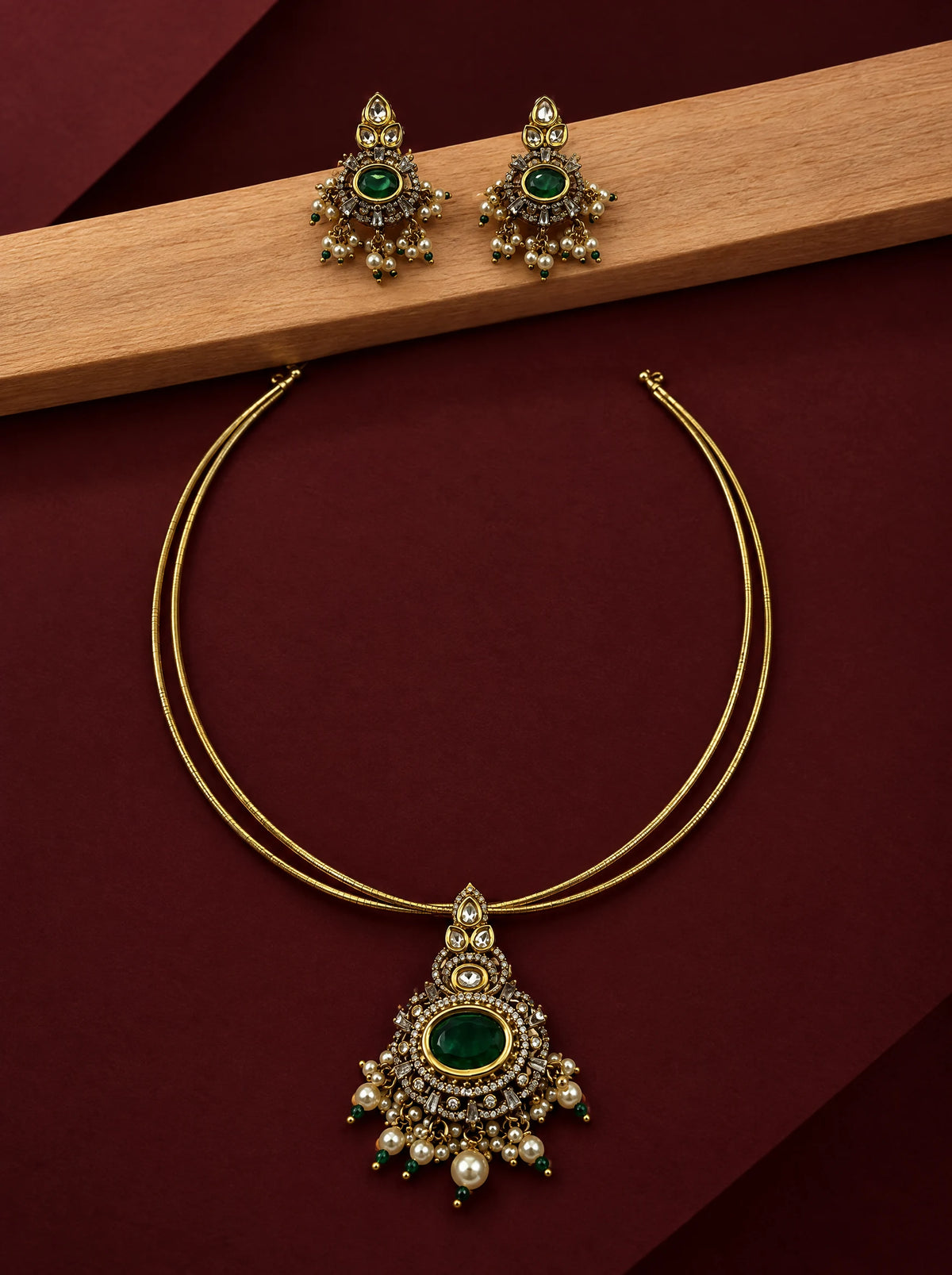 Emerald Teardrop Pendant Necklace