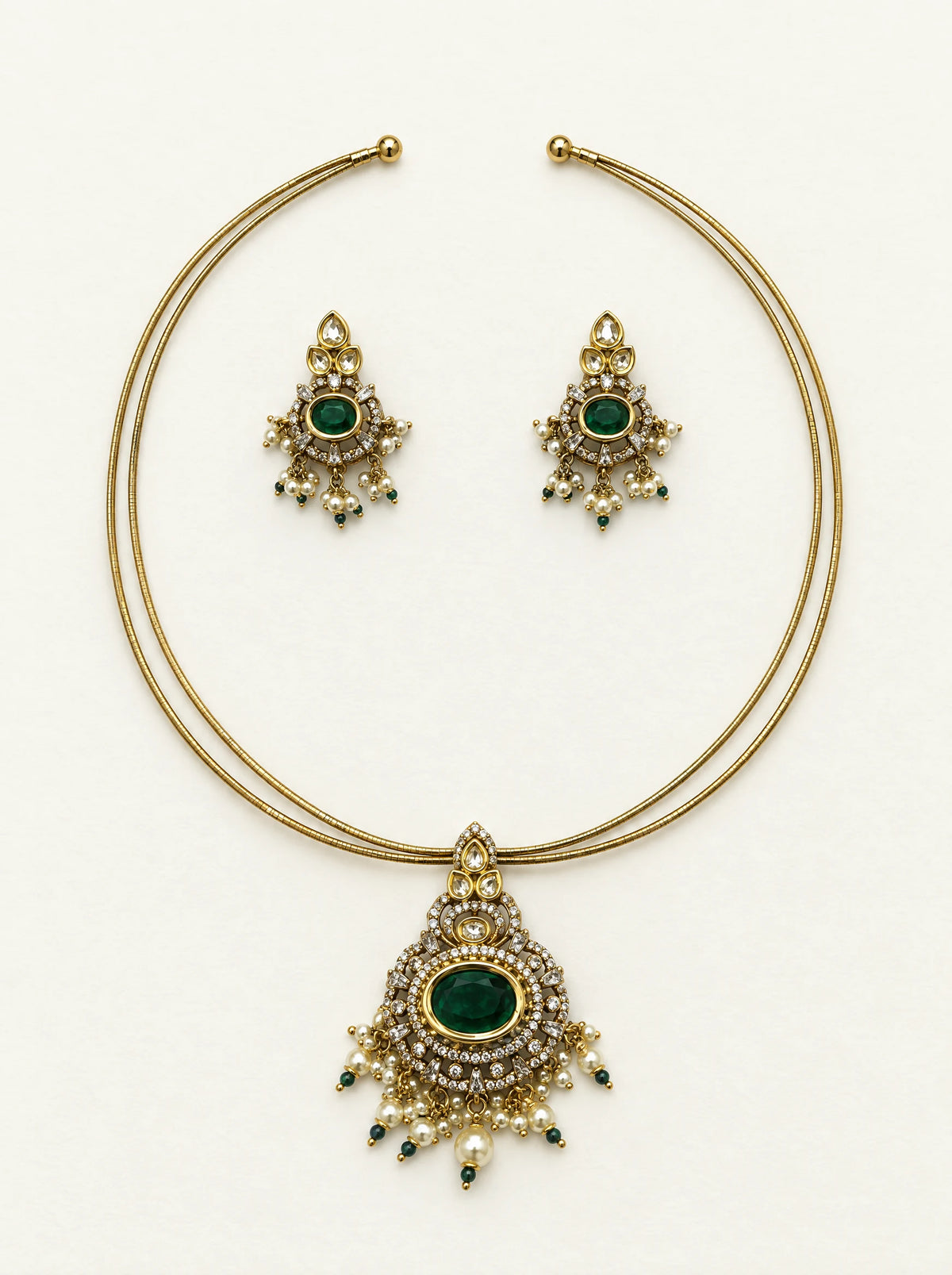 Emerald Teardrop Pendant Necklace