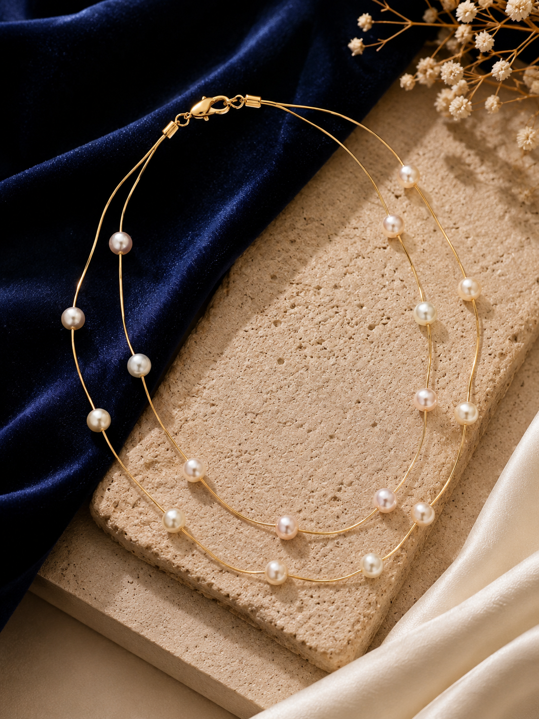 Pearl Layered Double-Strand Necklace
