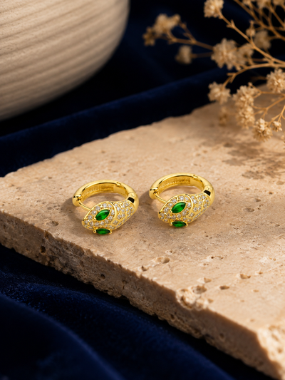 Pavé Gold-Tone Panther Cuff Earrings