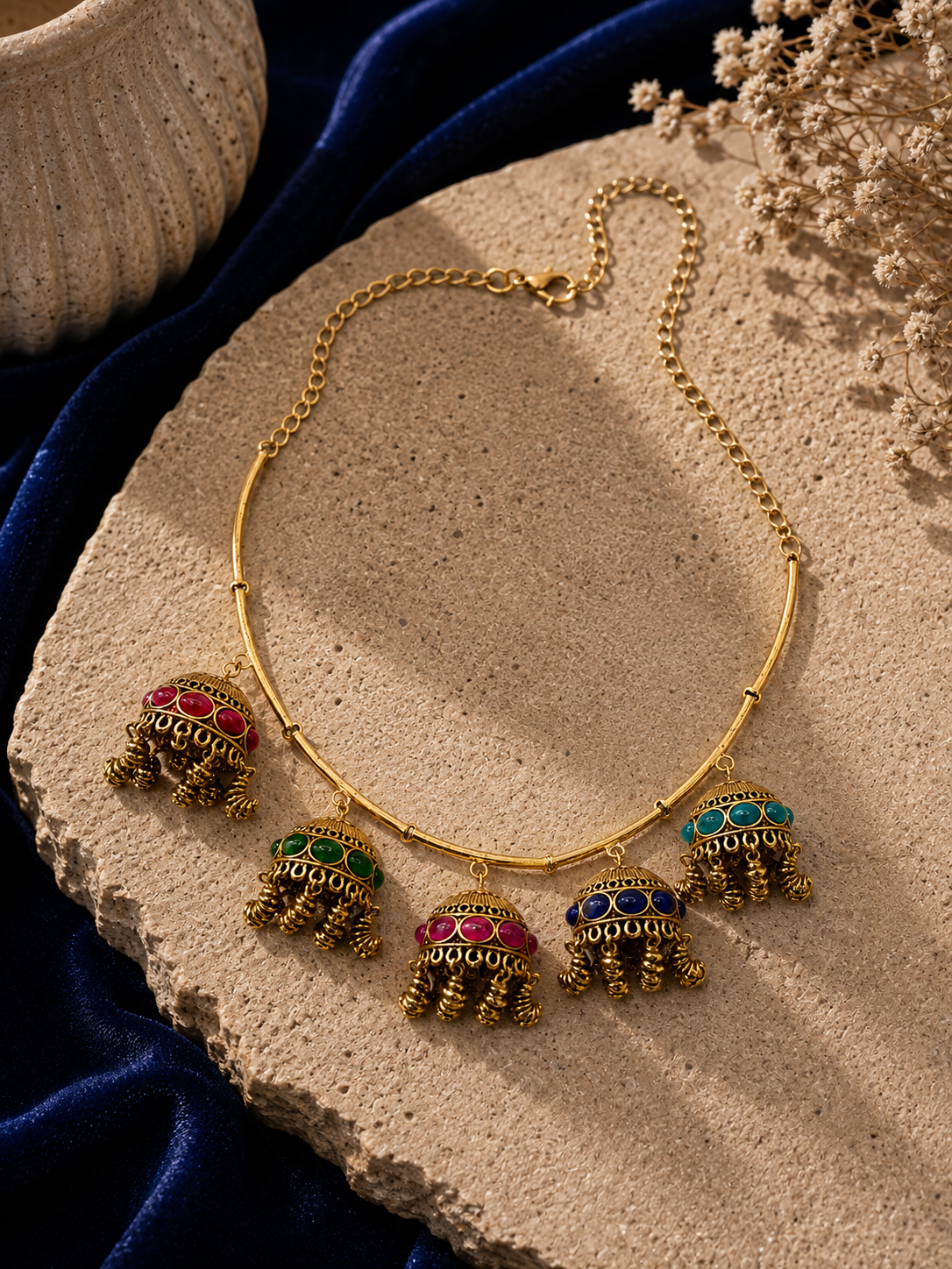 Heritage Jhumka Multicolour Jewelry Set