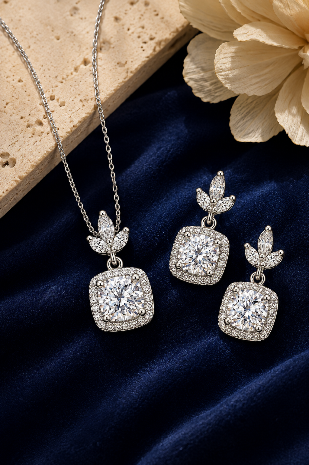 Crystal Fleur Pendant Set