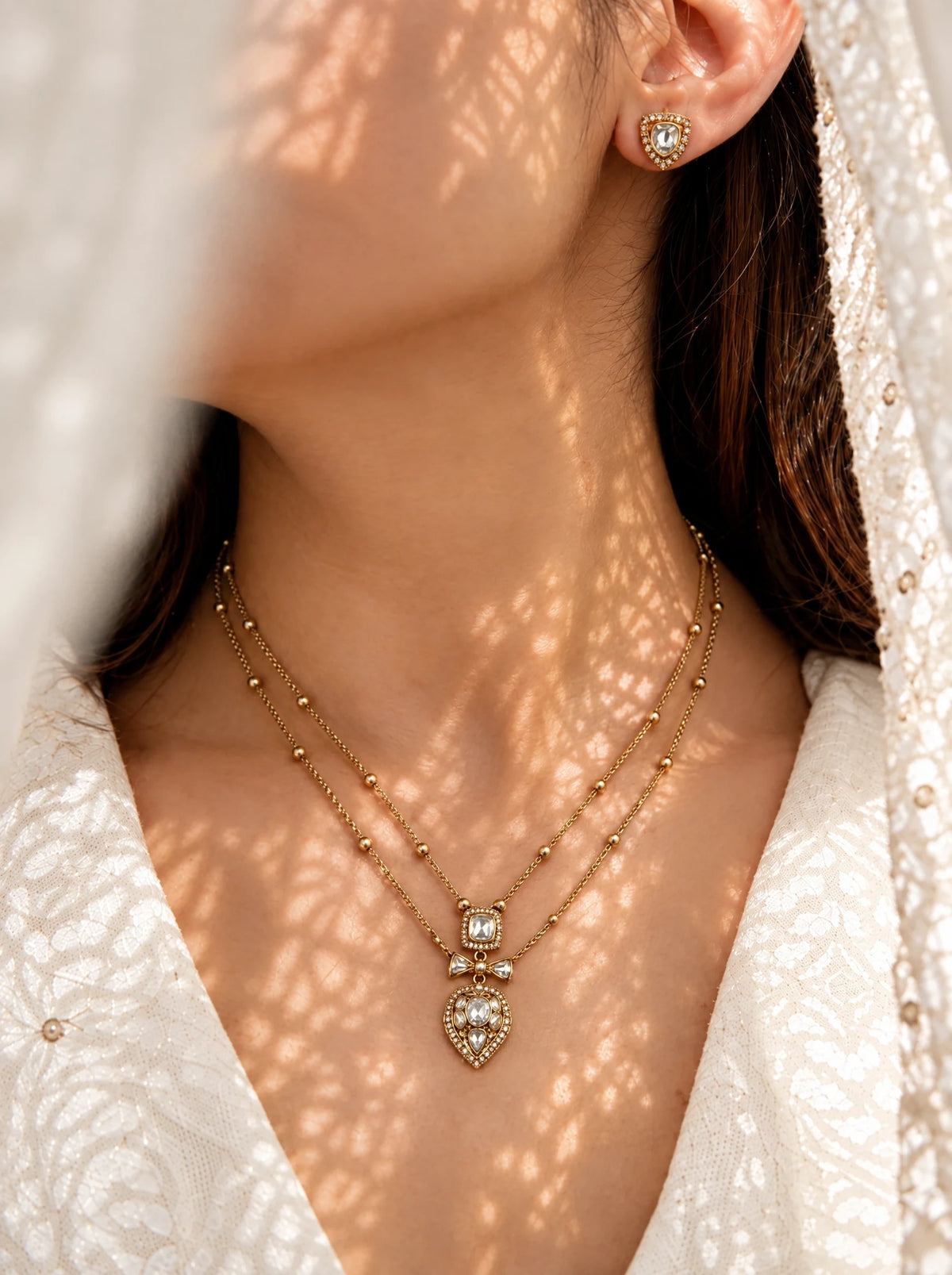 Crystal Teardrop Pendant Set