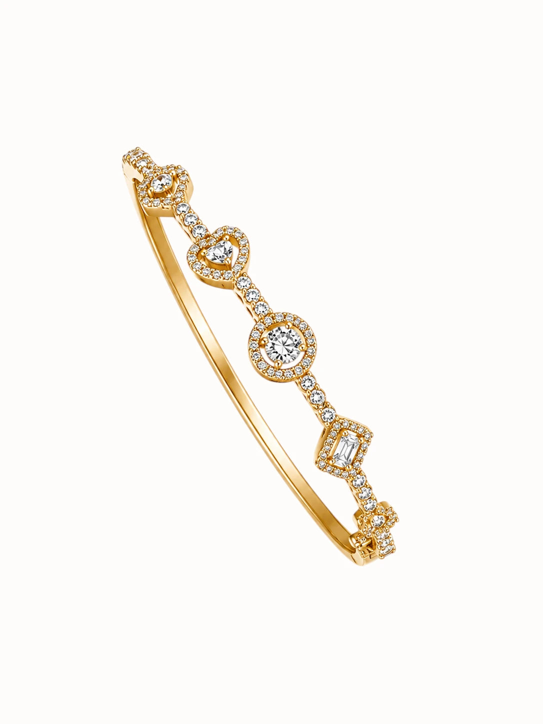 Gold Halo Motif Bangle