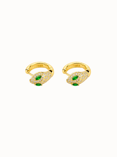 Pavé Gold-Tone Panther Cuff Earrings