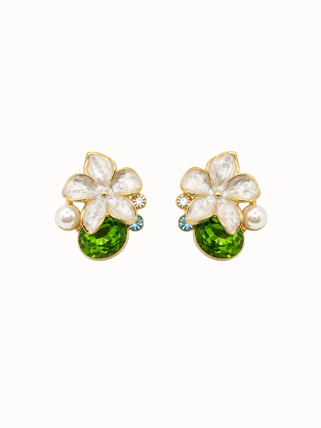 Verdant Bloom Pearl Jewelry Set