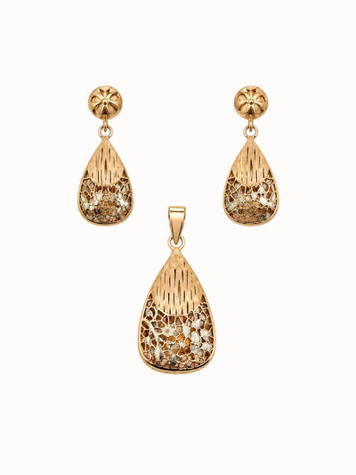Gold Mosaic Teardrop Jewelry Set