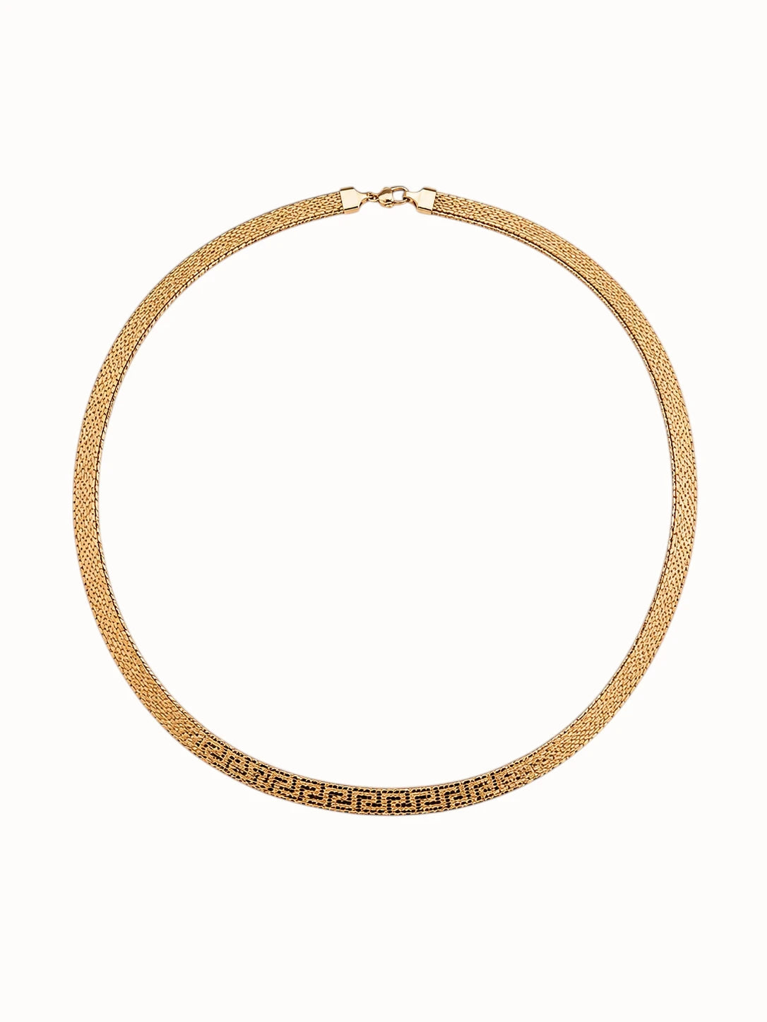 Greek Key Textured Gold Choker