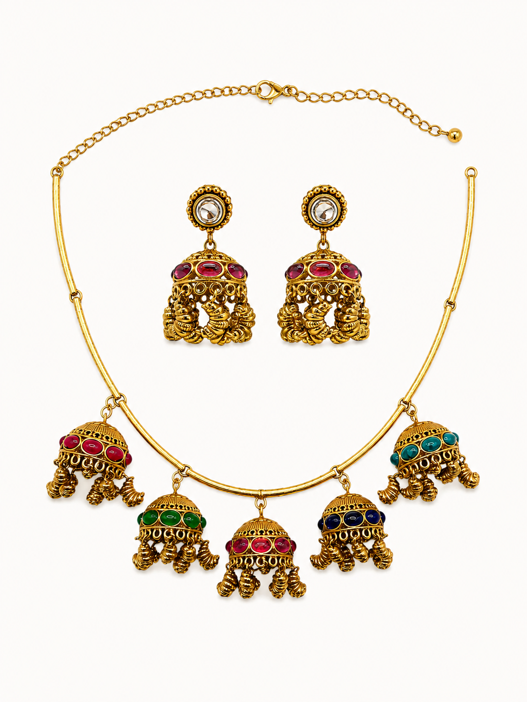 Heritage Jhumka Multicolour Jewelry Set