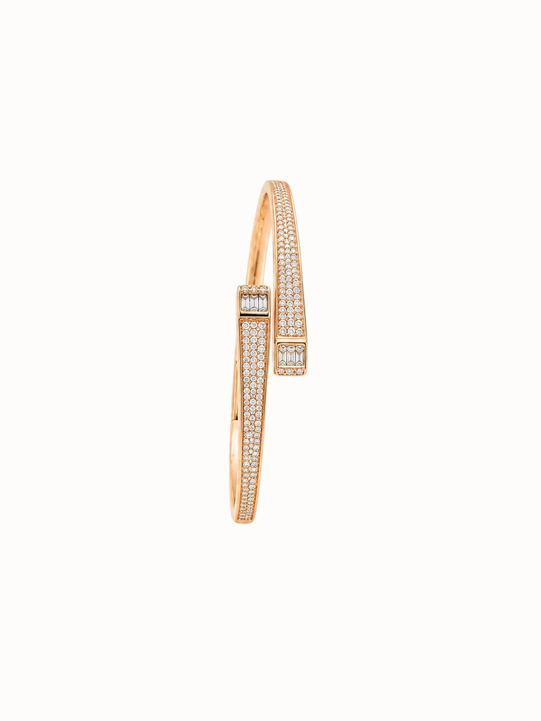 Pavé Rose Gold-Tone Open Cuff Bracelet