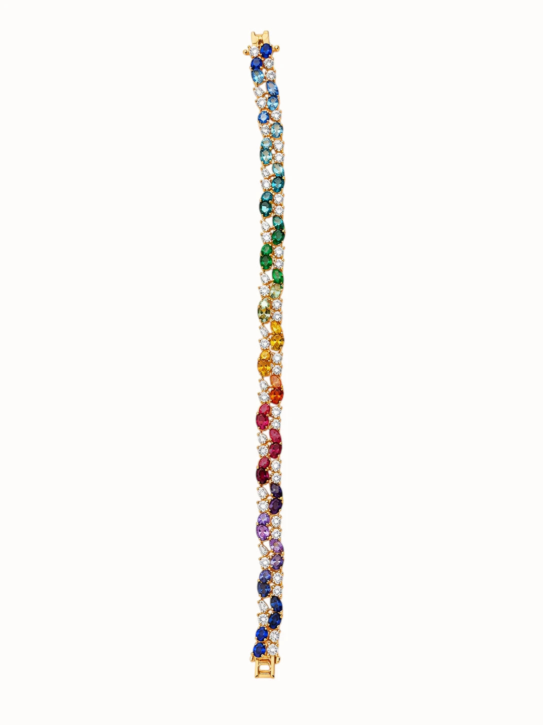Rainbow Gemstone Pavé Tennis Bracelet