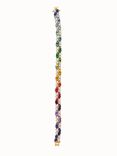 Rainbow Gemstone Pavé Tennis Bracelet