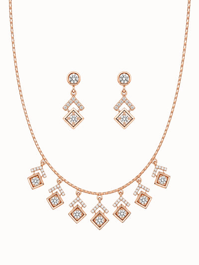 Rose Gold Geometric Jewelry Set