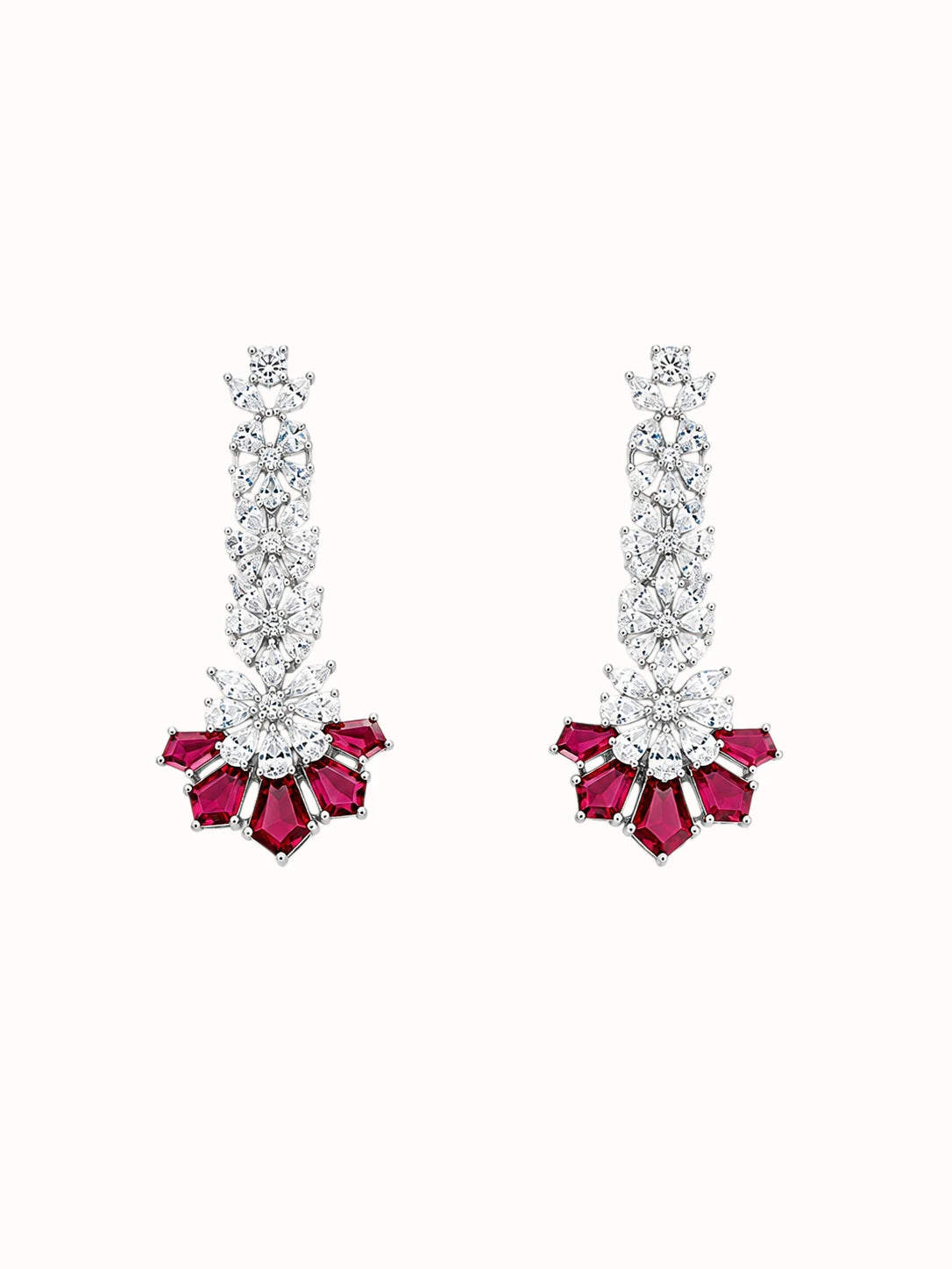 Ruby-Style Fringe Floral Drop Earrings