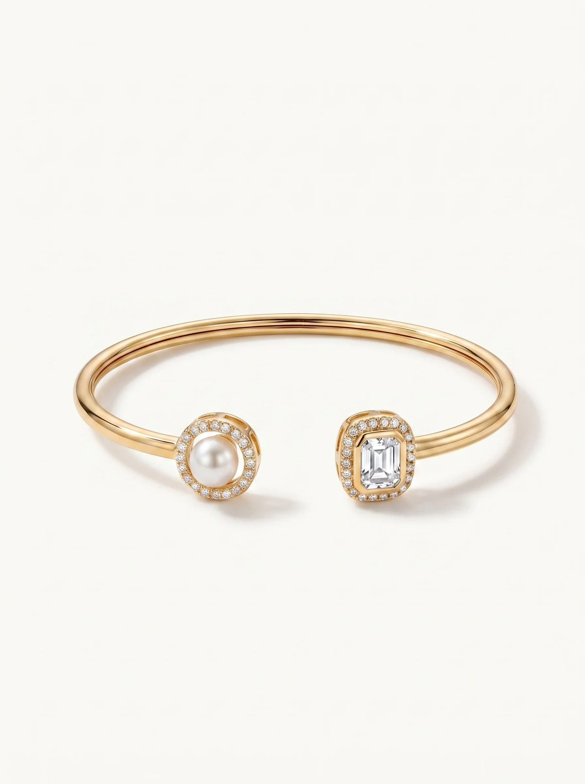 Twin Stone Open Cuff Bracelet