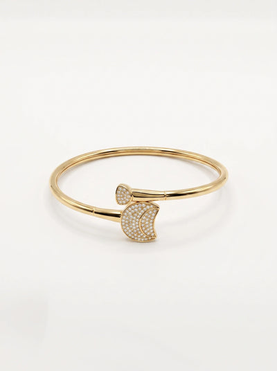 Floral Cluster Open Cuff Bracelet