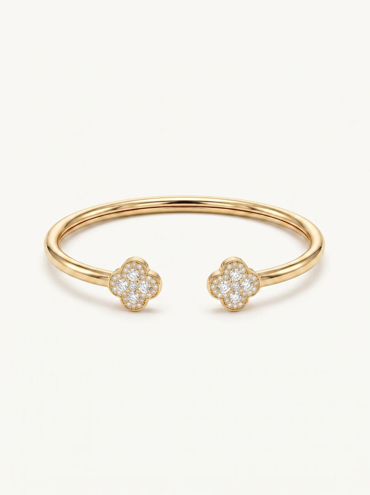 Twin Floral Open Cuff Bracelet