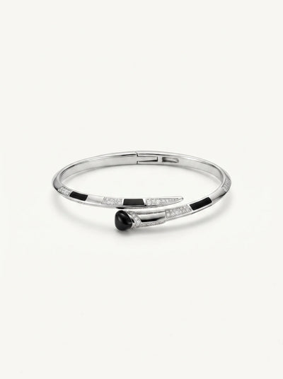 Black Accent Open Cuff Bracelet