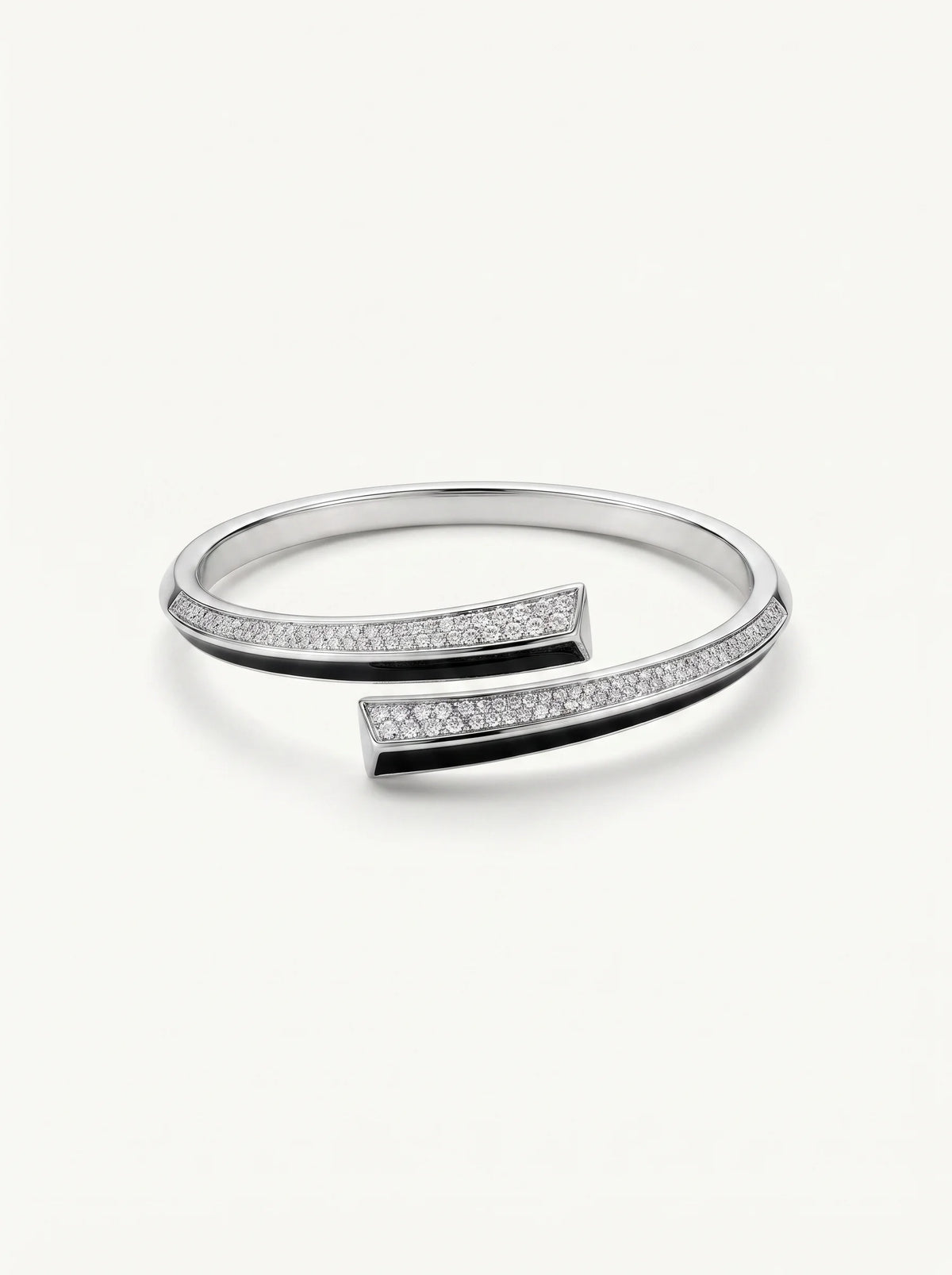 Black Bar Crystal Cuff Bracelet