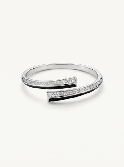Black Bar Crystal Cuff Bracelet