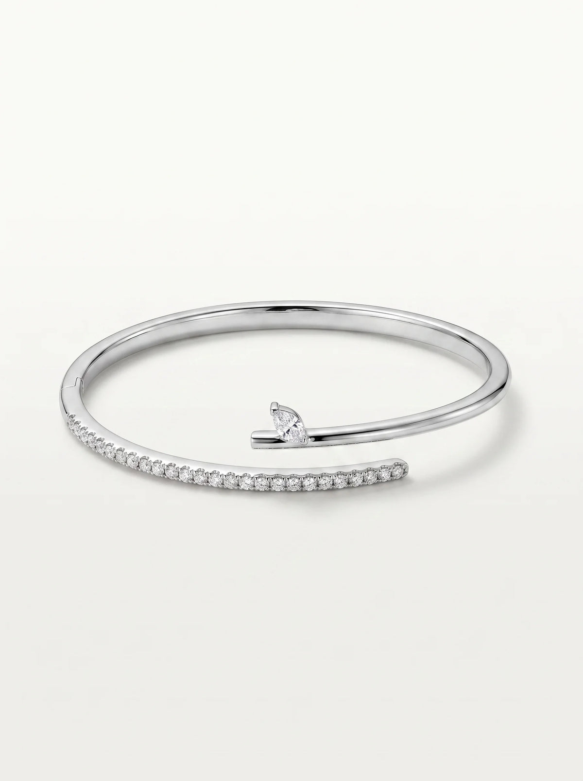 Minimal Curve Crystal Cuff Bracelet