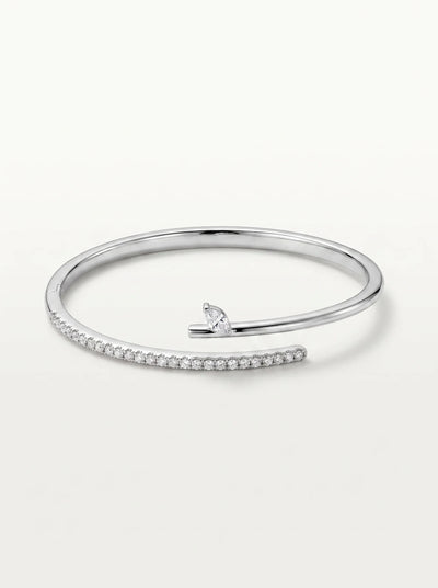 Minimal Curve Crystal Cuff Bracelet